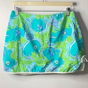 Lilly Pulitzer Teal & Lime Pool Print Mini Skirt